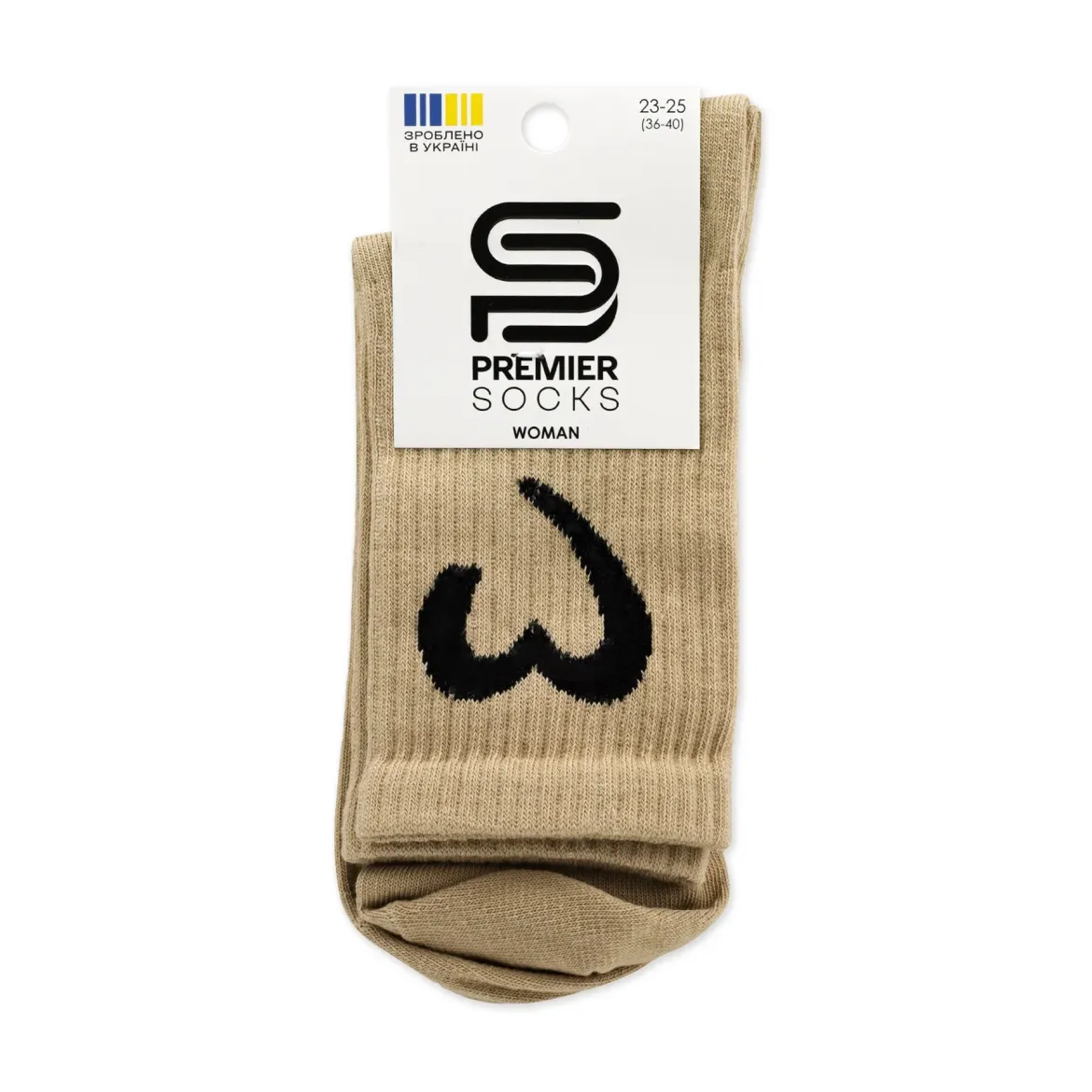 Premier Socks шкарпетки жіночі високі 15В35/1 контурне серце бежеві р.23-25