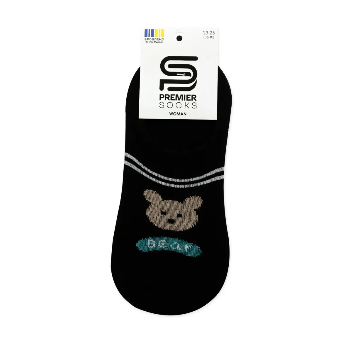Premier Socks підслідники жіночі *14В35/7К з резинкою ведмедики білі р.23-25