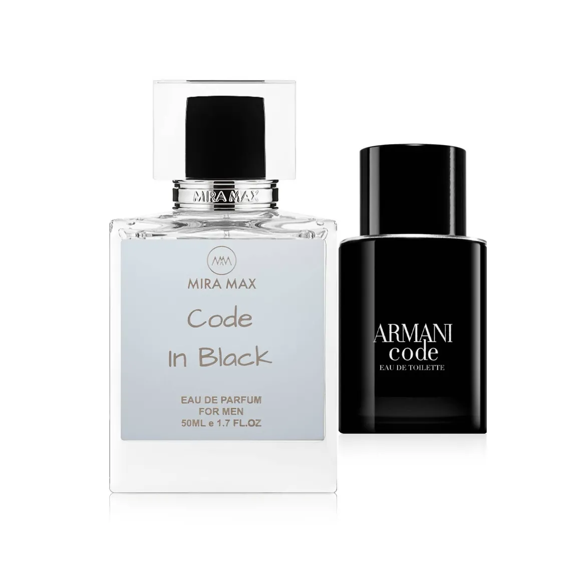 MiraMax парфумована вода для чоловіків Code in Black vs Giorgio Armani Code 50мл