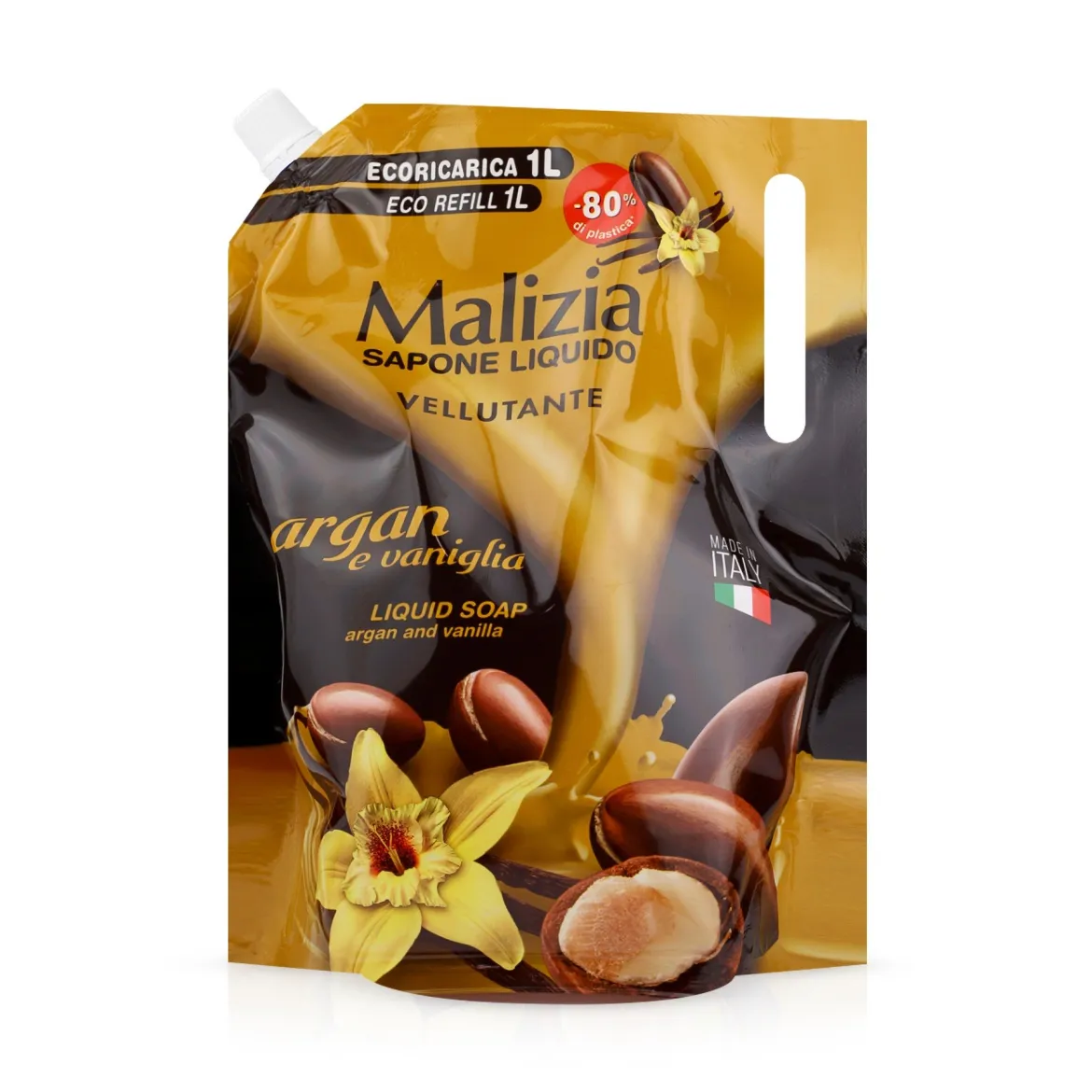 Malizia рідке мило дой-пак argan and vanilla* 1л