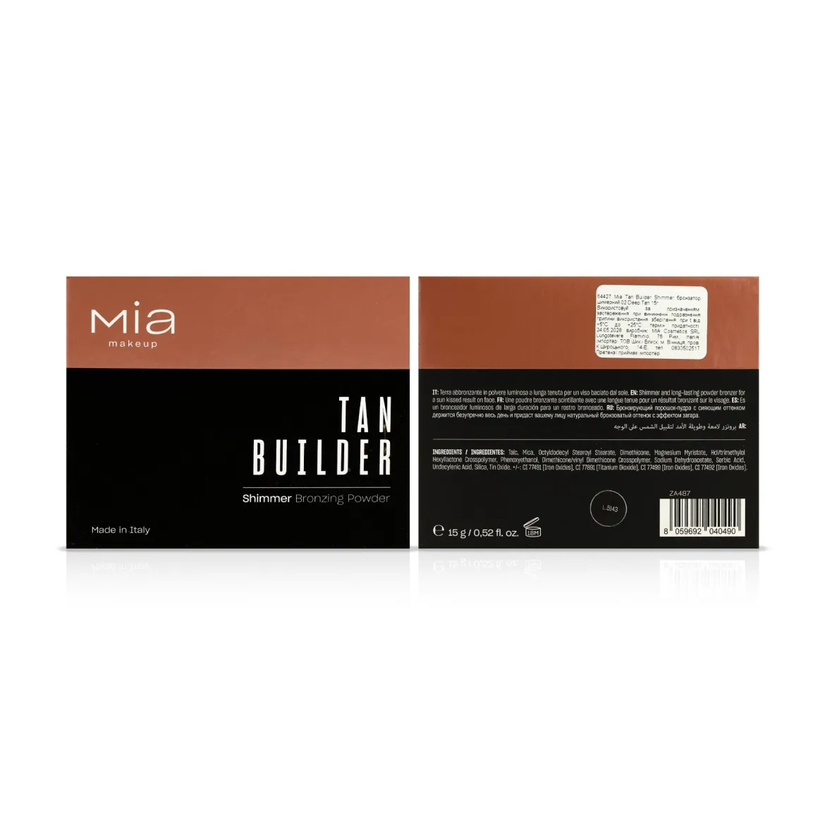 Mia Tan Builder Shimmer бронзатор шимерний 02 Deep Tan 15г — Фото 3