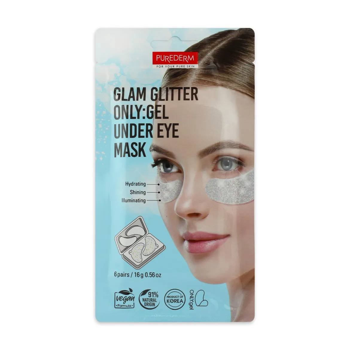 Purederm патчі для повік гелеві Glam Glitter ONLY 16г 12 шт.