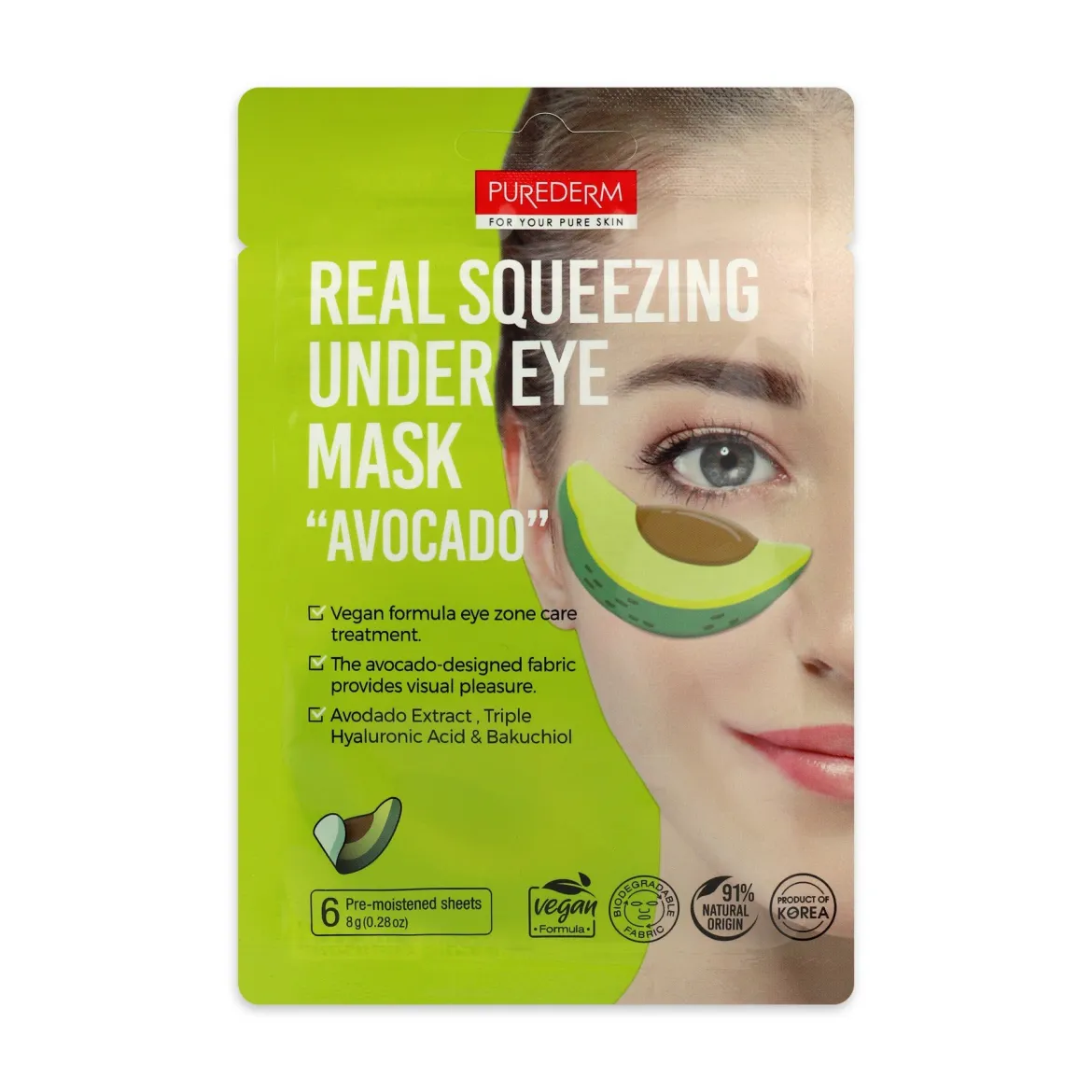 Purederm патчі для повік Avocado 8г 6 шт.