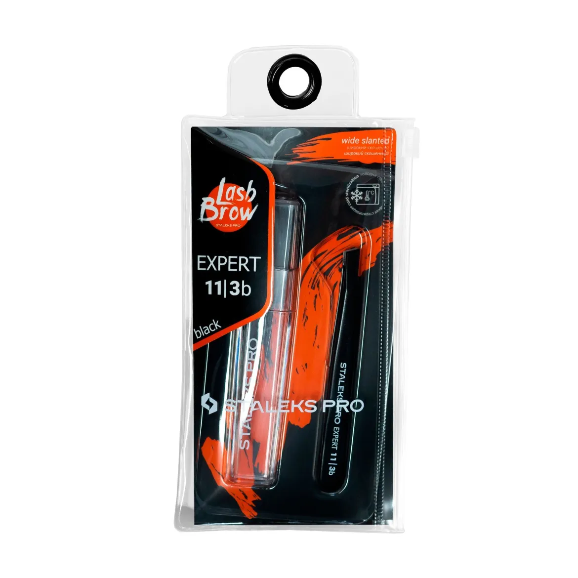 Staleks Expert пінцет зі скошеними краями ТЕ-11/3 чорний — Фото 1