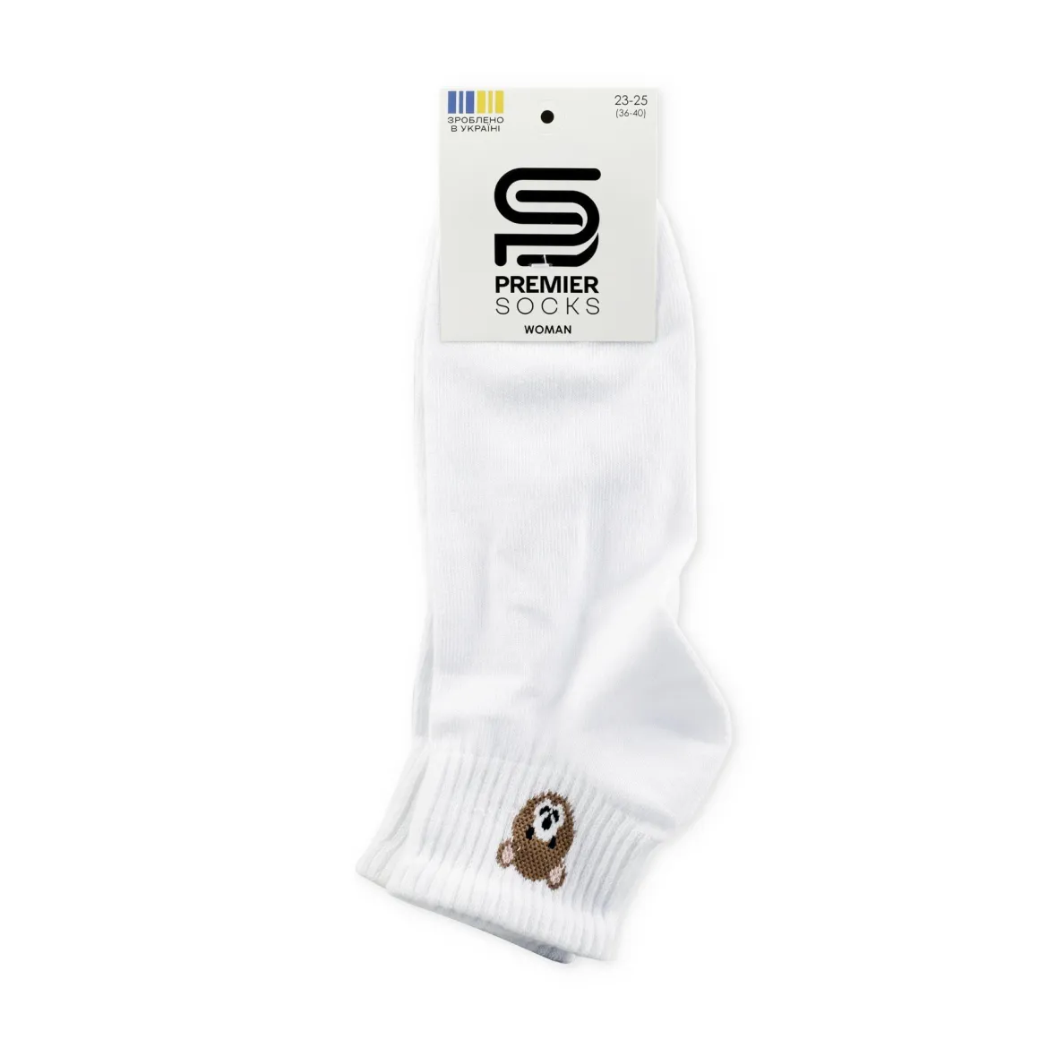 Premier Socks шкарпетки жіночі середні 17В35/20 з ведмедиком білі р.23-25