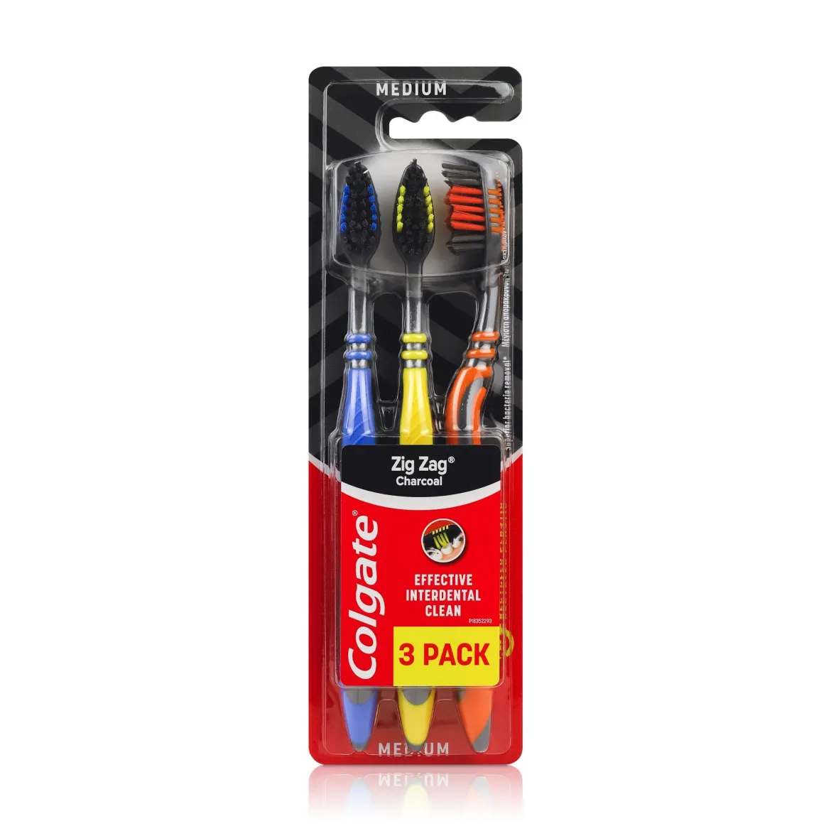 Colgate зубна щітка Zig Zag charcoal 3 шт.