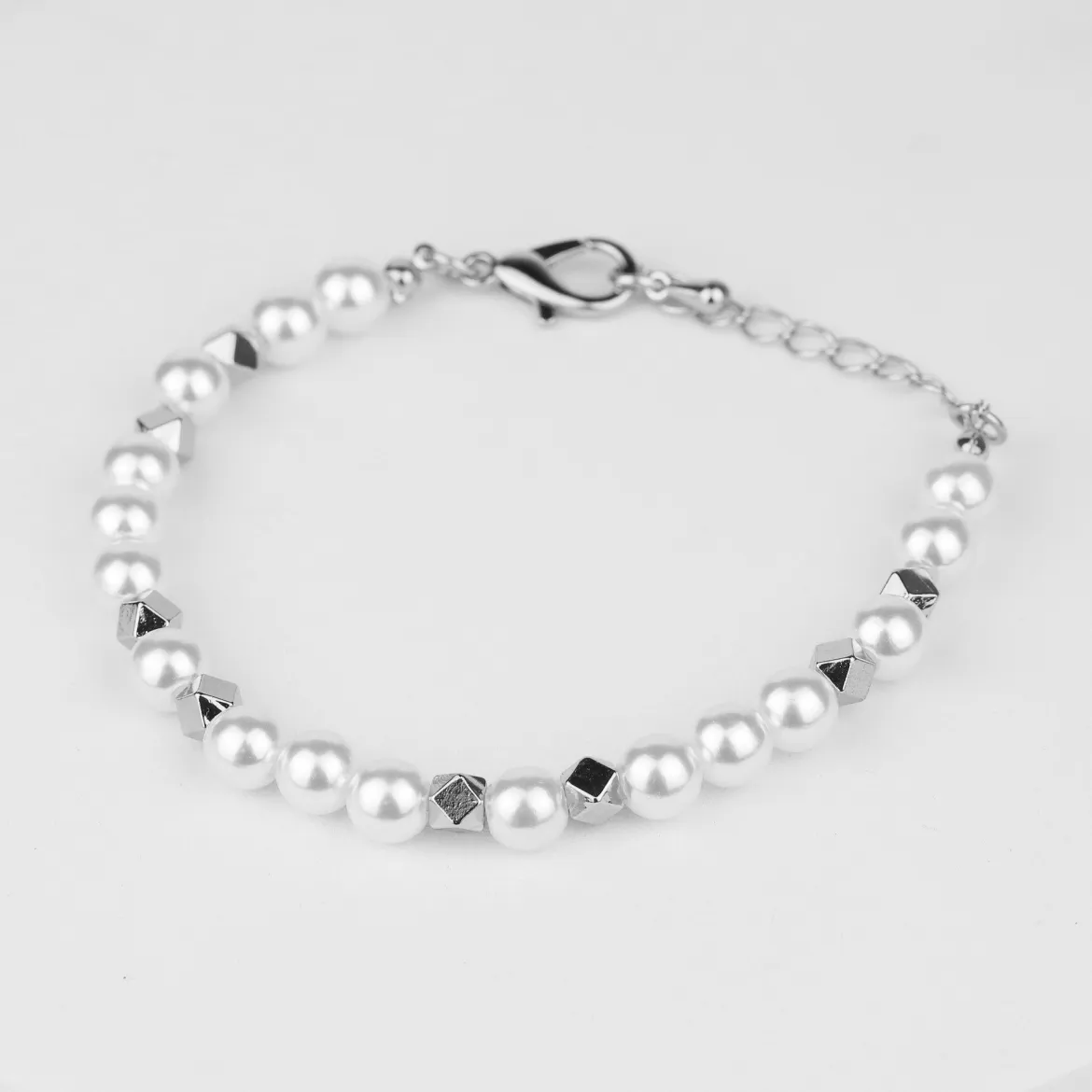 WOD браслет 4* Pearl № 1 silver