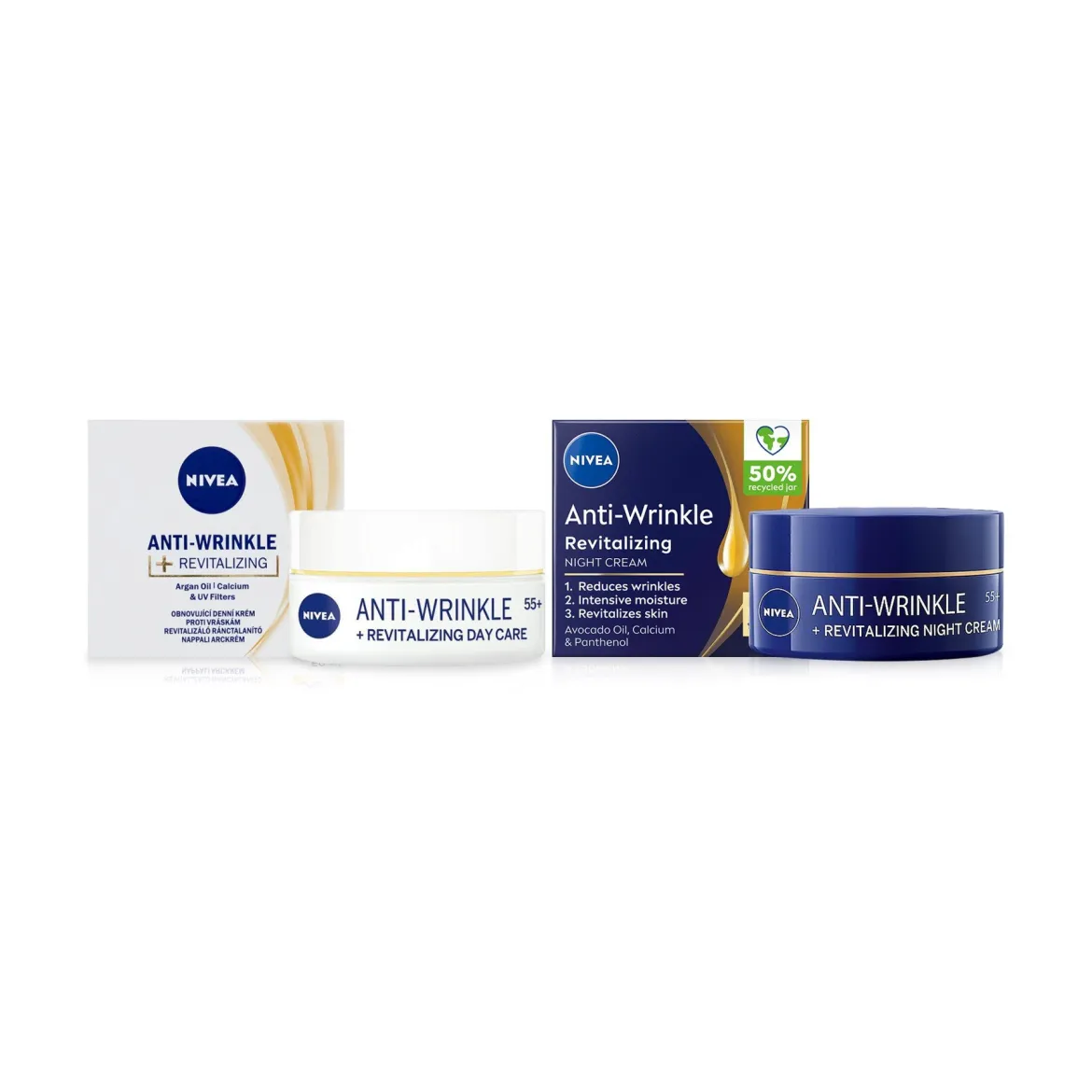 Nivea Beauty age набір крем проти зморшок денний+нічний 55+ — Фото 1