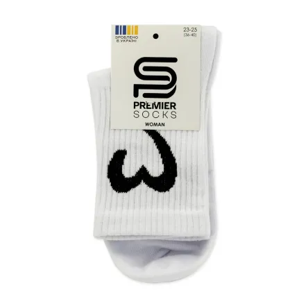 Premier Socks шкарпетки жіночі високі 15В35/1 контурне серце білі р.23-25