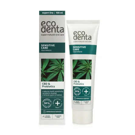 Ecodenta зубна паста Sensitive з CBD і пробіотиками Expert line 100мл