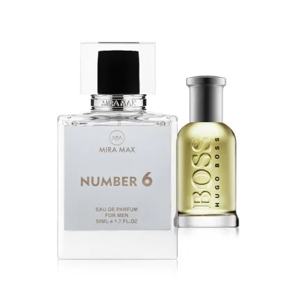 MiraMax парфумована вода для чоловіків Number 6 vs Hugo Boss Bottled 50мл
