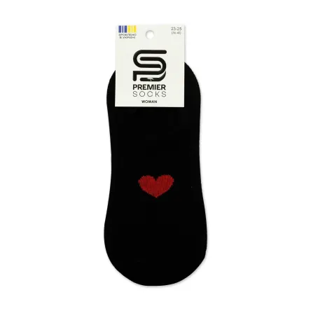 Premier Socks підслідники жіночі 14В35/7К* з м'якою резинкою сітка серце чорні р.23-25