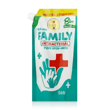 For my Family рідке мило дой-пак антибактеріальне* 560г