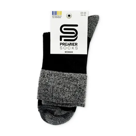 Premier Socks шкарпетки жіночі високі 18В35/1L з люрексом рубчик чорний р.23-25