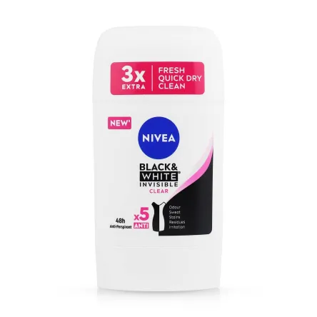 Nivea антиперспірант стік Black & White Clear 50мл
