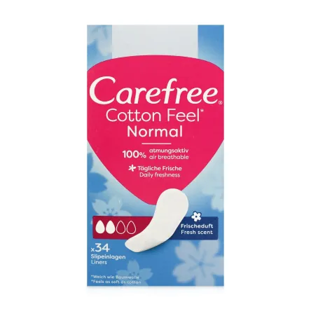 Carefree Cotton щоденні прокладки Fresh* 34 шт.