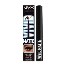NYX Professional Makeup Vivid Matte рідка підводка для очей матова 01 Black * 2мл — Фото 3