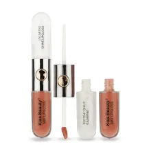 Kiss Beauty Bicolor Lip рідка помада матова + блиск для губ шимерний 2в1 — Фото 2